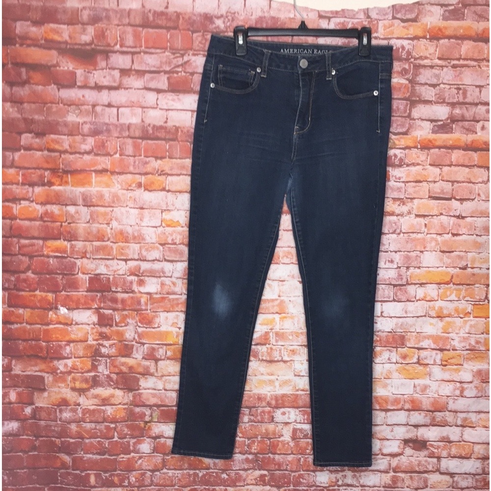 American Eagle High-Rise Skinny Dark Wash Jeans - Picture 2 of 7